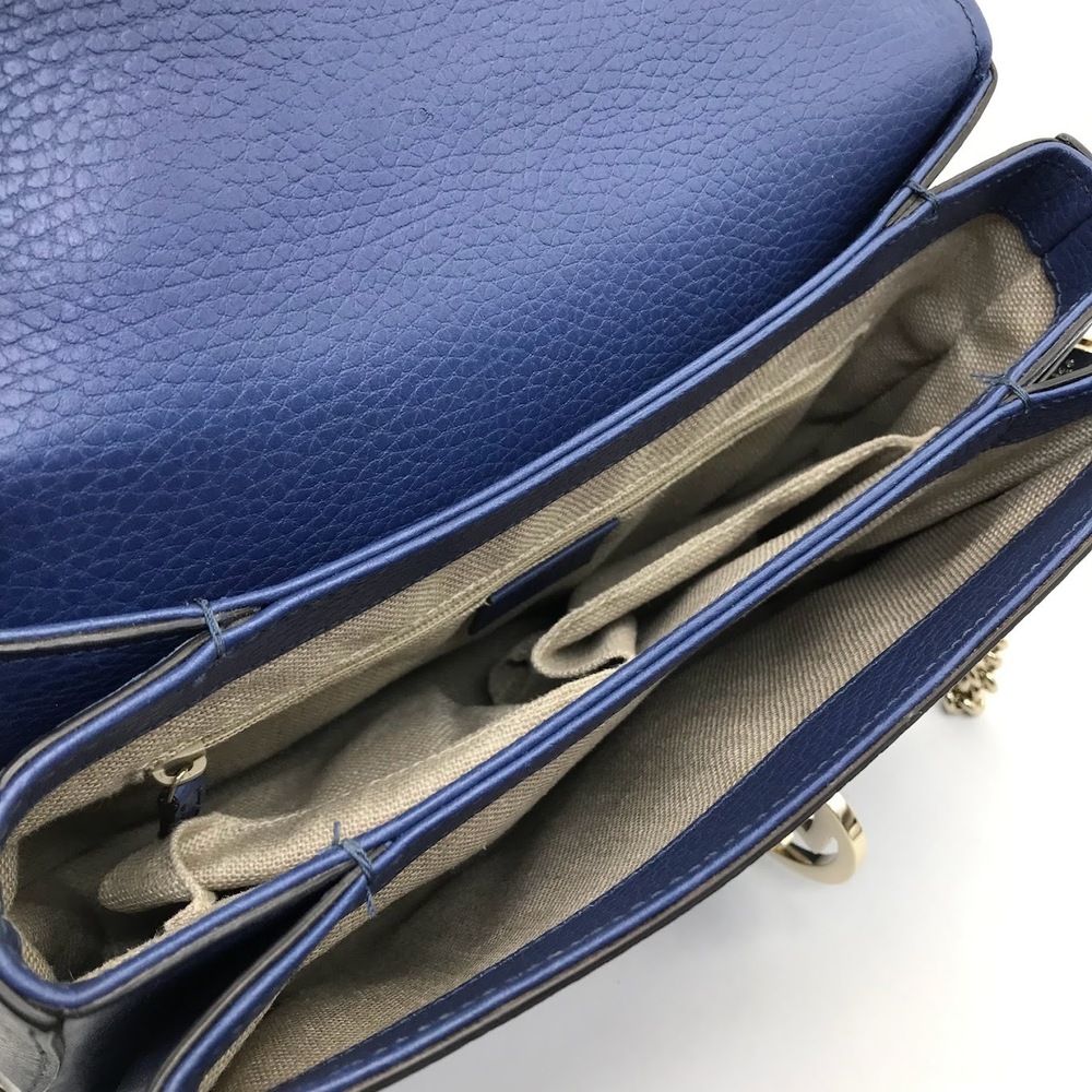Gucci GG Shoulder Bag Interlocking Chain Blue - Picture 12 of 14